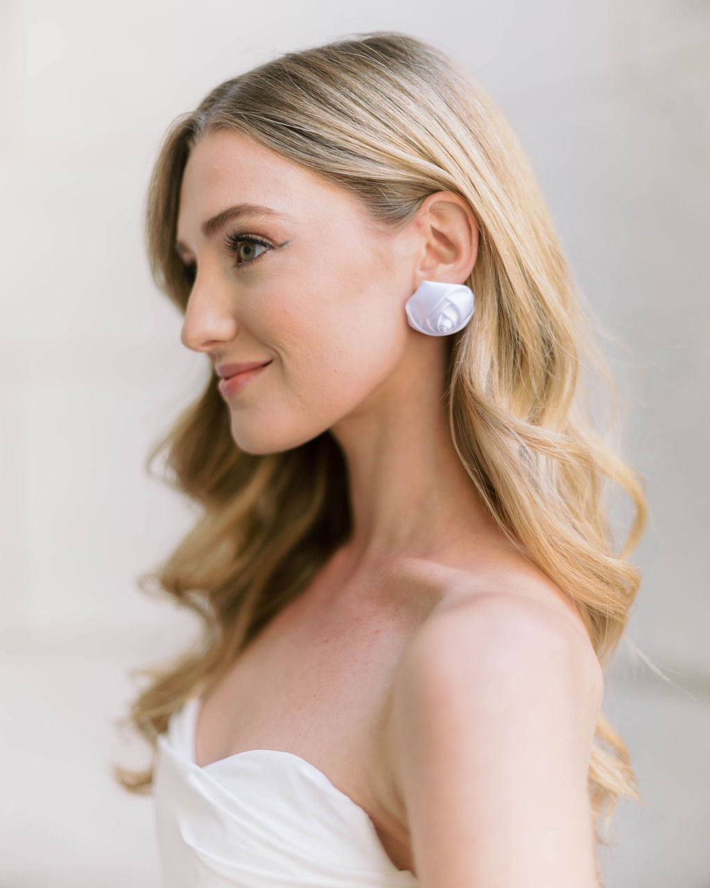 Wild Rose Earrings in White
