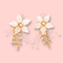 Load image into Gallery viewer, Cressida Floral Leaf Earrings
