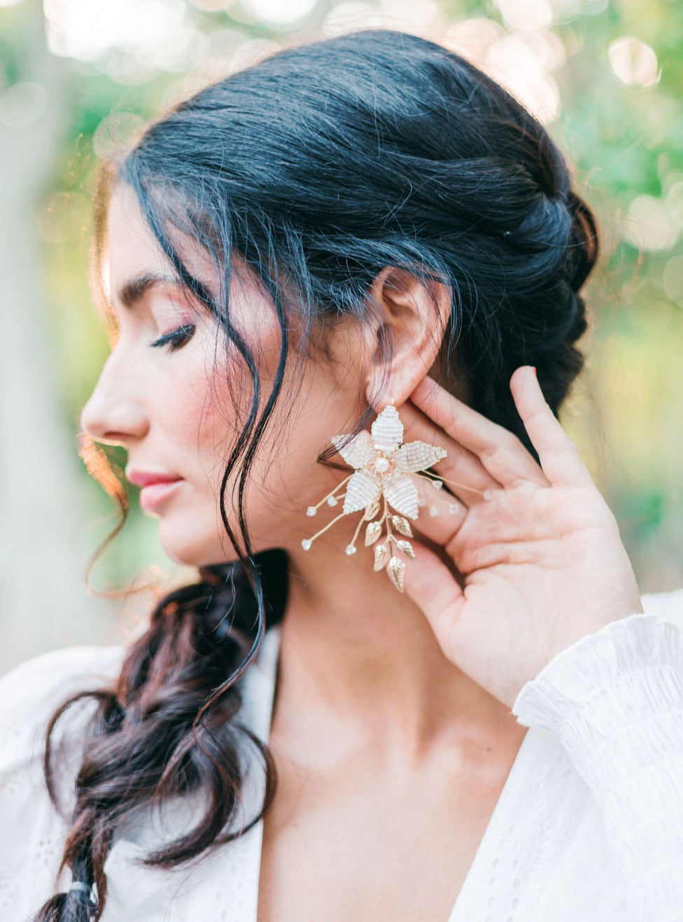 Cressida Floral Leaf Earrings